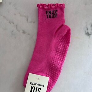Bright Pink Pilates Socks with Grip